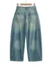 Pantalones de Mezclilla de Pierna Ancha con Cintura Media Curva, Diseño de Nicho Estilo Chica Picante Americana, Longitud al Suelo 2026 Nuevo Estilo Europeo y Americano