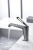 Lavabo Bajo Encimera Kaiping Youjia Grifo Monomando para Agua Fría y Caliente Gris Plomo Salida de Agua en Cascada Grifo para Lavabo 30651