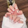 Douyin Chuanwu Champagne Diamante Olho de Gato Unhas Usáveis Luxo Leve Explosivo Adesivos de Unha Usáveis Outono e Inverno Mais Fácil de Combinar Transmissão Ao Vivo