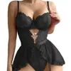 Ropa interior europea y americana transparente sexy de encaje y malla, minifalda sexy, body sexy, talla grande, bata, venta al por mayor
