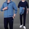 Traje deportivo para hombres de mediana edad y ancianos, primavera y otoño, ropa deportiva para padre, conjunto casual de tres piezas para hombre, para correr, transpirable