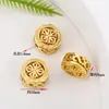 18K cor de ouro antigo borboleta bambu flor de ameixa trevo de quatro folhas furo transversal contas acessórios espaçadores para pulseira colar diy