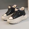 Hy908 Novos Sapatos Casuais 2023 Outono Moda Sapatos Respiráveis Sola Grossa Aumentada Estudante Cano Médio Estilo Coreano Trbottomy