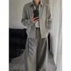 Camisa a Cuadros Retro de Alta Calidad para Hombre, Primavera Ajuste Delgado Versátil Camisa de Trabajo Estilo Americano, Chaqueta Caqui
