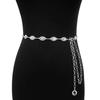 Cross-border cinto feminino Halloween decoração cristal rubi strass incrustado corrente de cintura de metal em estoque