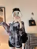 Blusa Nueva de Verano 2026 para Mujer, Delgada con Protección Solar, Estampado de Letras, Malla Tie-Dye, Mangas Largas, Ligeramente Transparente, Top Protector Solar de Corte Holgado