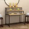 Mesa de ofrendas económica para uso doméstico, mesa de altar budista, nicho para Buda, mesa de ofrendas de incienso, mesa de adoración budista, mesa de ofrendas