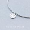 Tobillera de plata S925 con forma de sonrisa para mujer, versión coreana, con cuentas cepilladas, venta al por mayor, joyería para el pie con sonrisa S0794