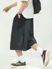 Pantalones Cortos Holgados con Diseño de Pliegues para Hombre, Nuevos Pantalones Casuales Primavera/Verano, Estilo Japonés Retro, Pantalones Versátiles de Seis Puntos