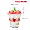 Envío de fábrica 150ml taza cuadrada de gelatina taza de postre para pudín taza para tiramisú taza desechable de plástico para mousse