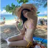 Traje de baño Dulce y Picante para Mujer Verano Nuevo Bikini con Lazo para Niña Traje de Baño de Vacaciones Push-Up para Pecho Pequeño