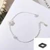 Pulsera de Flor de Zirconia Chapada en Plata 925 para Mujer, Versión Coreana, Diseño Dulce y Simple de Nicho, Mejor Amiga Estudiante, Joyería de Mano Pequeña y Fresca