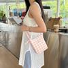 Bolso para Teléfono Móvil a Cuadros Calados Plisados de Nuevo Estilo de Primavera y Verano, Bolso Cruzado Versátil de Gran Capacidad para Mujer, Bolso de Hombro Simple y Ligero