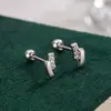Aretes de Sonrisa Aretes Curvos de Doble Fila para Mujer, Simples y Versátiles, No Necesitas Quitártelos al Dormir, Simples, Compactos, Estilo Fresco, Aretes Versátiles