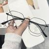 Nova Armação de Óculos Poligonal de Metal Retrô Pequena Fresca Anti-Luz Azul Óculos Planos para Meninas Sem Maquiagem Armações de Óculos Masculinas da Moda