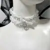 Heytao Gargantilha de Renda com Laço Estilo Doce e Puro Colar de Corrente para Clavícula Feminina Coleção