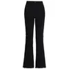 Jeans Negros Micro La para Mujer 2024 Nuevos Explosiones Little Women Otoño/Invierno Pantalones de Cuerno Forrados de Polar