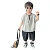 Conjunto de Verano con Estampado para Niños, Atuendo Casual Elegante de Dos Piezas para Niños, Ropa de Verano de Moda para Bebés al por Mayor