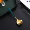 Cuchara de Celebridad de Internet Acero Inoxidable 304 Cabeza Redonda Estilo Coreano Linda Cuchara para Postre y Fruta Mango Corto Cuchara para Sopa Infantil