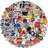 100 LOGOTIPOS de marcas de moda europeias e americanas adesivos à prova d'água adesivos de decoração de bagagem graffiti personalidade hip hop supremo