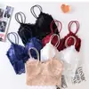 Camisola de encaje antideslizamiento, ligera, envolvente, tipo ropa interior para el pecho, sin aros de acero y con almohadilla para el pecho, sexy, sin tirantes para mujer