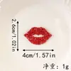 Parches Adhesivos de Resina de Fusión en Caliente Labio Rojo Zhaoshun con Pedrería Parches de Pedrería Termoadhesivos DIY para Decoraciones de Bolsos, Zapatos y Sombreros