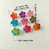 Agujero de 10 mm 2.4 Acrílico Transparente Impreso Flor de Cinco Pétalos Cuentas DIY Llavero para Teléfono Móvil Decoración Colgante para Bolsos Kit de Materiales