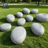 Banco de terrazo gris con forma de huevo para céspedes exteriores, banco de piedra artificial para proyectos municipales, asientos de ocio personalizados