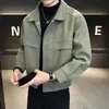 Chaqueta de lana abrigo de hombre otoño e invierno 2023 nuevo de alta calidad Ruan guapo casual ropa superior abrigo corto de lana