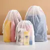 Bolsas de Cordón Pe Esmeriladas para Ropa y Zapatos, Bolsas de Empaque con Cordón a Prueba de Polvo, Bolsas de Empaque para Calcetines y Ropa Interior, Venta Directa del Fabricante