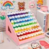 Caja de almacenamiento de cuentas estilo escalera, estante de cuentas de escritorio multicapa, almacenamiento de botellas de cuentas de 30 ml, caja organizadora compartimentada, venta al por mayor