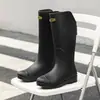 Botas de Lluvia de Caña Alta Transfronterizas para Hombres y Mujeres, Zapatos Impermeables para Uso en Exteriores, Botas Largas, Zapatos de Goma, Cubrezapatos Ligeros Antideslizantes, Tubo Largo