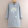 Moderna gabardina de algodón nuevo delantal de manga larga cocina casera cocinar transpirable antiincrustante resistente al desgaste ropa de trabajo cintura mujeres