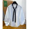 Elegante Camisa de Moño para Mujer 2026 Nueva Holgada Casual Elegante Súper Atractiva Camisa Base Superior para Primavera