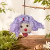 Produto acabado artesanal criativo: boneca de casca de fruta, pingente de cachorrinho de cabelo cacheado arco-íris, lembrança cultural e criativa DIY, decoração de sino de casca de fruta