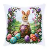 Conejo de Pascua Flores Estilo Pastoral Cuento de Hadas Huevos de Pascua Ambiente Festivo Habitación Modelo Adornos Cojines Mayoreo