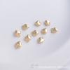 Cobre Color Oro Real 14K Representa Brillante Tridimensional Pequeño Colgante de Corazón de Durazno diy Hecho a Mano Pulsera Cadena de Extensión Aretes Colgante de Amor