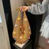 Bolso tote playero casual nuevo, tejido a mano de paja, gran capacidad, diseño tejido hueco de vacaciones