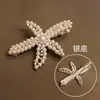 Acessórios de Cabelo com Tema Oceânico com Pérolas, Metal e Strass, Presilhas Laterais para Franja, Presilhas Tipo Bico de Pato Estrela do Mar Estilo Coreano, Itens de Venda Quente Transfronteiriços