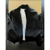Chaqueta bomber corta estilo americano marrón transfronteriza para hombre, chaqueta de béisbol de otoño con cuello alto, abrigo de trabajo de alta gama