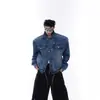 Ropa Pesada para Motocicleta Nueva para Hombre Chaqueta de Mezclilla Gris Desgastada Ropa para Motocicleta Marca de Moda Chaqueta de Gama Alta Ropa de Trabajo Superior
