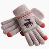 Oferta especial guantes tejidos con pantalla táctil para mujer invierno estilo coreano forro polar gruesos a prueba de frío lana de ciervo guantes cálidos