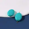 Cuentas planas de color sólido acrílico, cuentas ovaladas con agujero pasante, cuentas para collar, pulsera, colgante, cuentas sueltas, material para manualidades DIY
