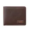 Cartera de Cuero PU para Hombre Cosida de Verano Ultradelgada Billetera Pequeña Creativa para Monedas con Múltiples Ranuras para Tarjetas Cartera Vintage para Adolescentes