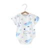 Ropa de Verano Delgada para Bebé Mono de Algodón Puro Manga Corta Triángulo Hassel para Niños y Niñas Ropa para Escalar para Bebé Pijama para Recién Nacido
