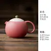 Tetera de cerámica Xishi con loto pintado a mano bajo vidriado, tetera individual para beber solo, juego de preparación de té estilo chino para uso doméstico