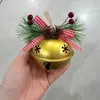 8cm Arte em Ferro Estrela Cinco Pontas Pinha Fruta Vermelha Laço Árvore de Natal Ornamento de Feriado para Casa Sino de Natal Decoração Ornamento Pendurado