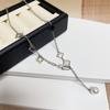 Nuevo Collar Deslizante de Circonita de Cinco Diamantes con Diamantes Completos para Mujer, Personalizado, Estilo Dulce, Lujo Ligero, Cadena para Clavícula, Moderno, Sencillo, Joyería de Nicho