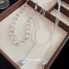 Colar de Pérolas Barrocas Cool e Vintage, Corrente de Clavícula High-End de Luxo Leve de Nicho, Acessório de Pescoço Simples e Fashion Atacado