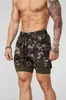 Pantalones Cortos Deportivos para Hombre 2 en 1 Doble Capa Músculo Entrenamiento Deportivo Fitness Casual Sueltos Estampados Secado Rápido